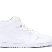 triple white jordan ones