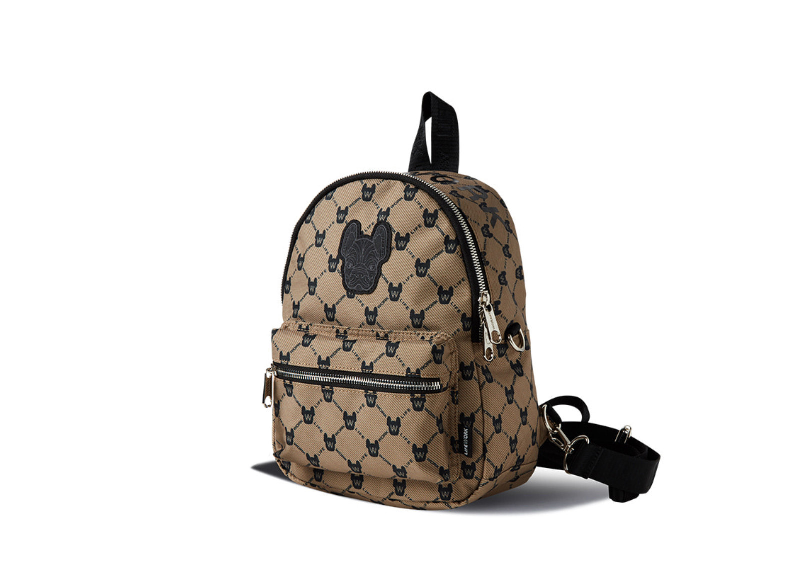 LIFEWORK KOREA PATCH ZIP CLOSURE BACKPACK MINI PATTERN BEIGE image 1