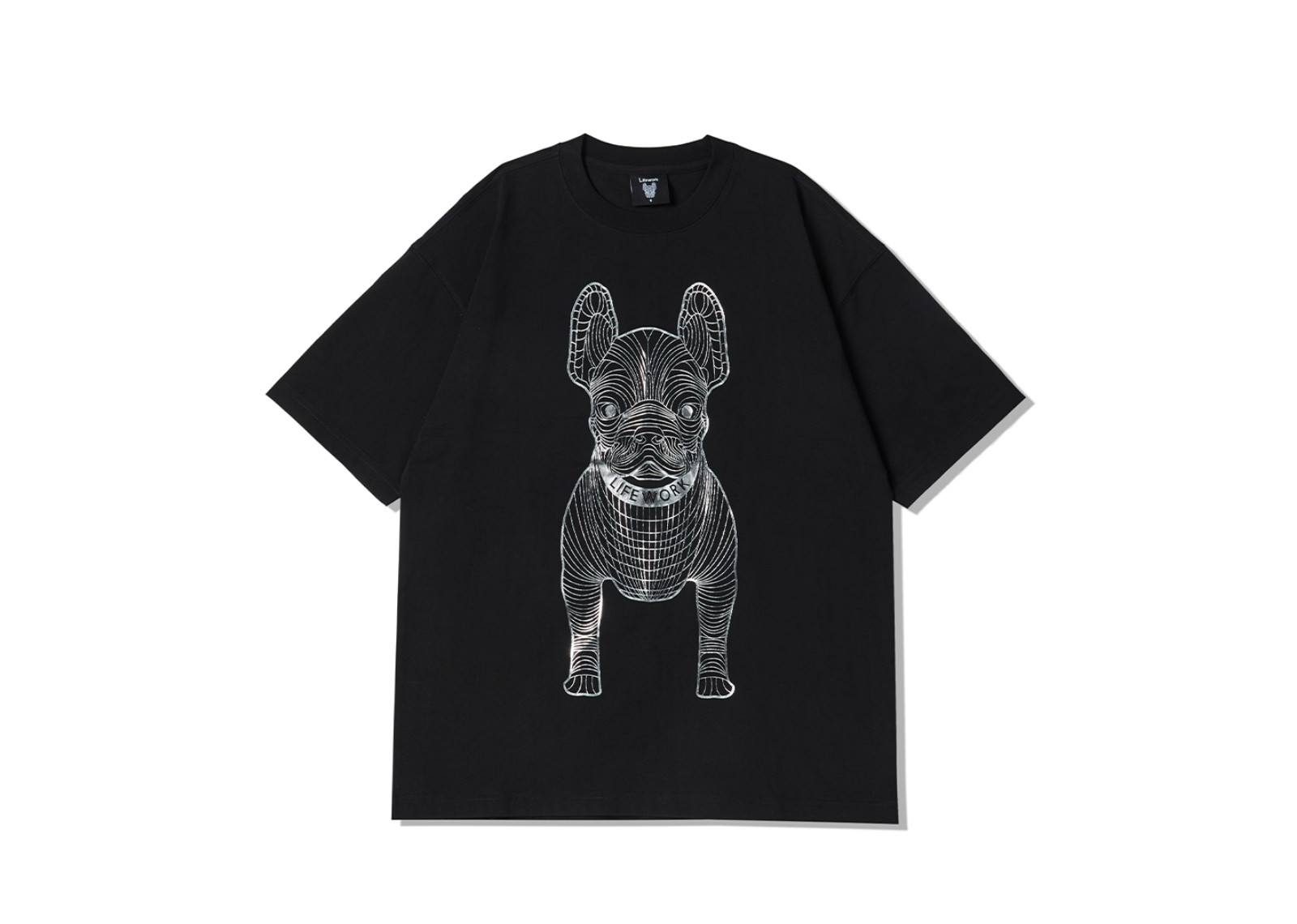 LIFEWORK KOREA BIG LADOK SHORT-SLEEVED T-SHIRT BLACK SILVER image 1
