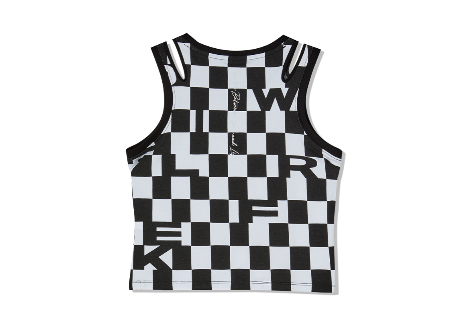 Lifework Korea Shoulder Slit Sleeveless  Checkerboard image 2