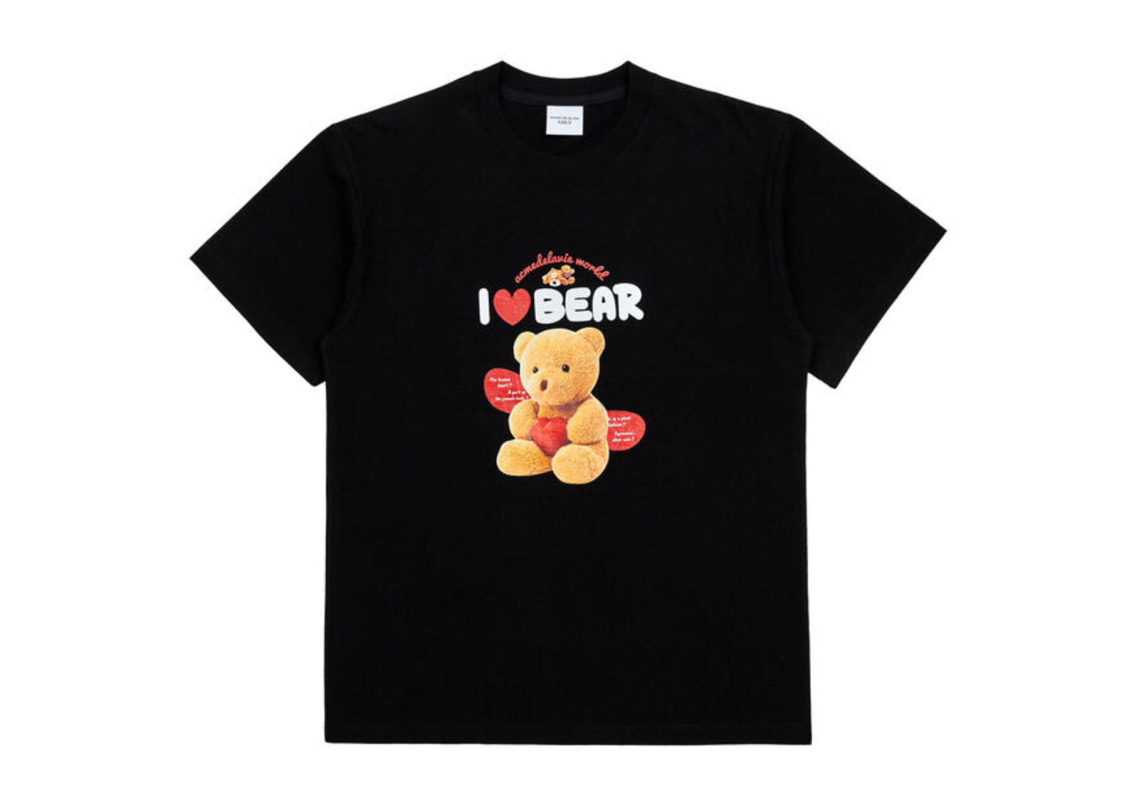 ADLV I LOVE TEDDY BEAR SHORT SLEEVE T-SHIRT BLACK image 2