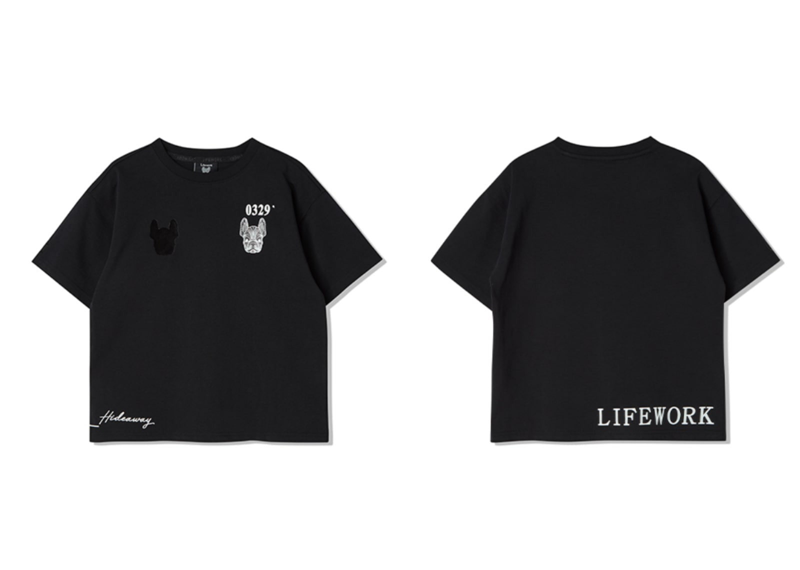 Lifework Korea Double Ladok Short Sleeved T-Shirt + Short Pants Black Kids (SETUP) image 2