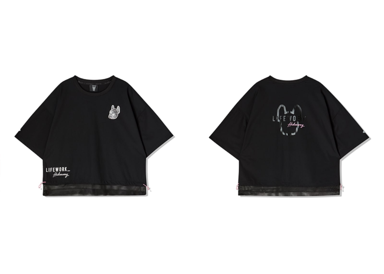 LIFEWORK KOREA VENTURI MESH LAYERED SHORT SLEEVED T-SHIRT + SHORT PANTS BLACK (SETUP) image 2