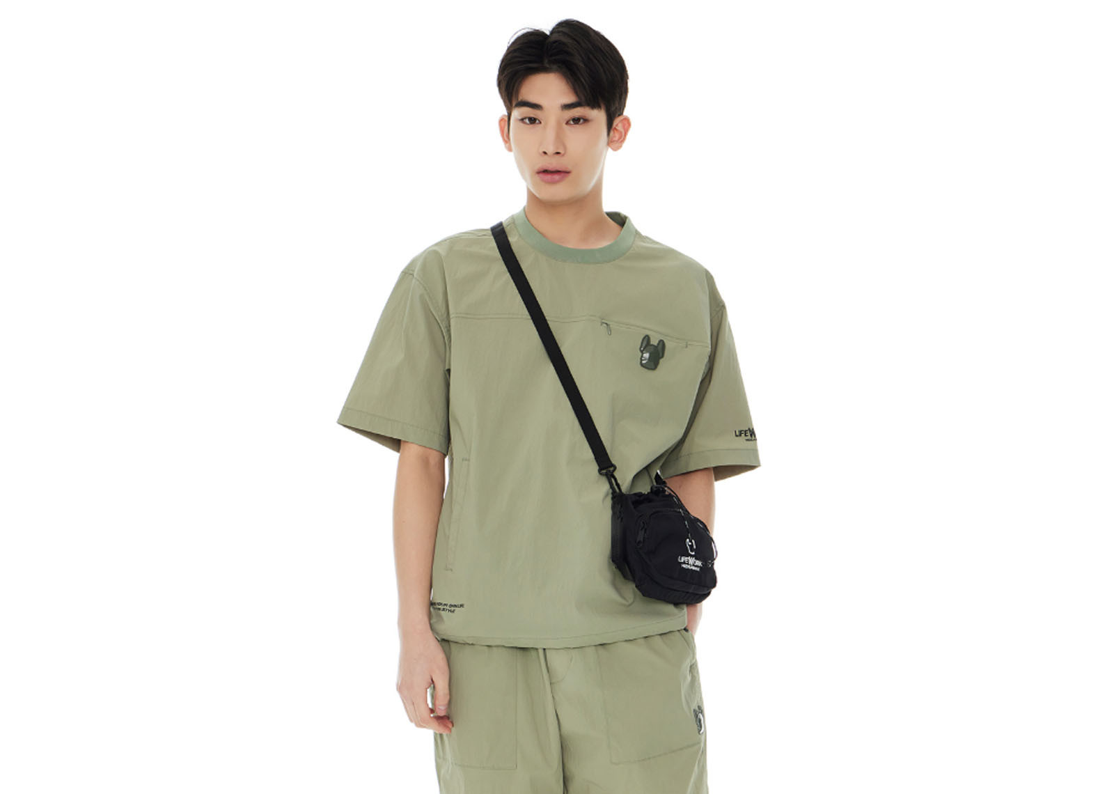LIFEWORK KOREA BISLON ZIPPER SHERRING MINI CROSSBAG BLACK image 5
