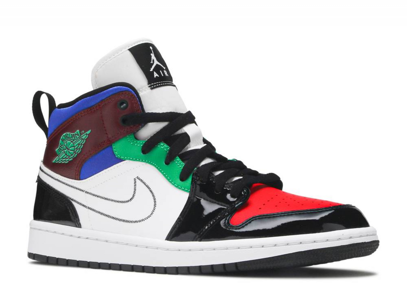 white multicolor jordans