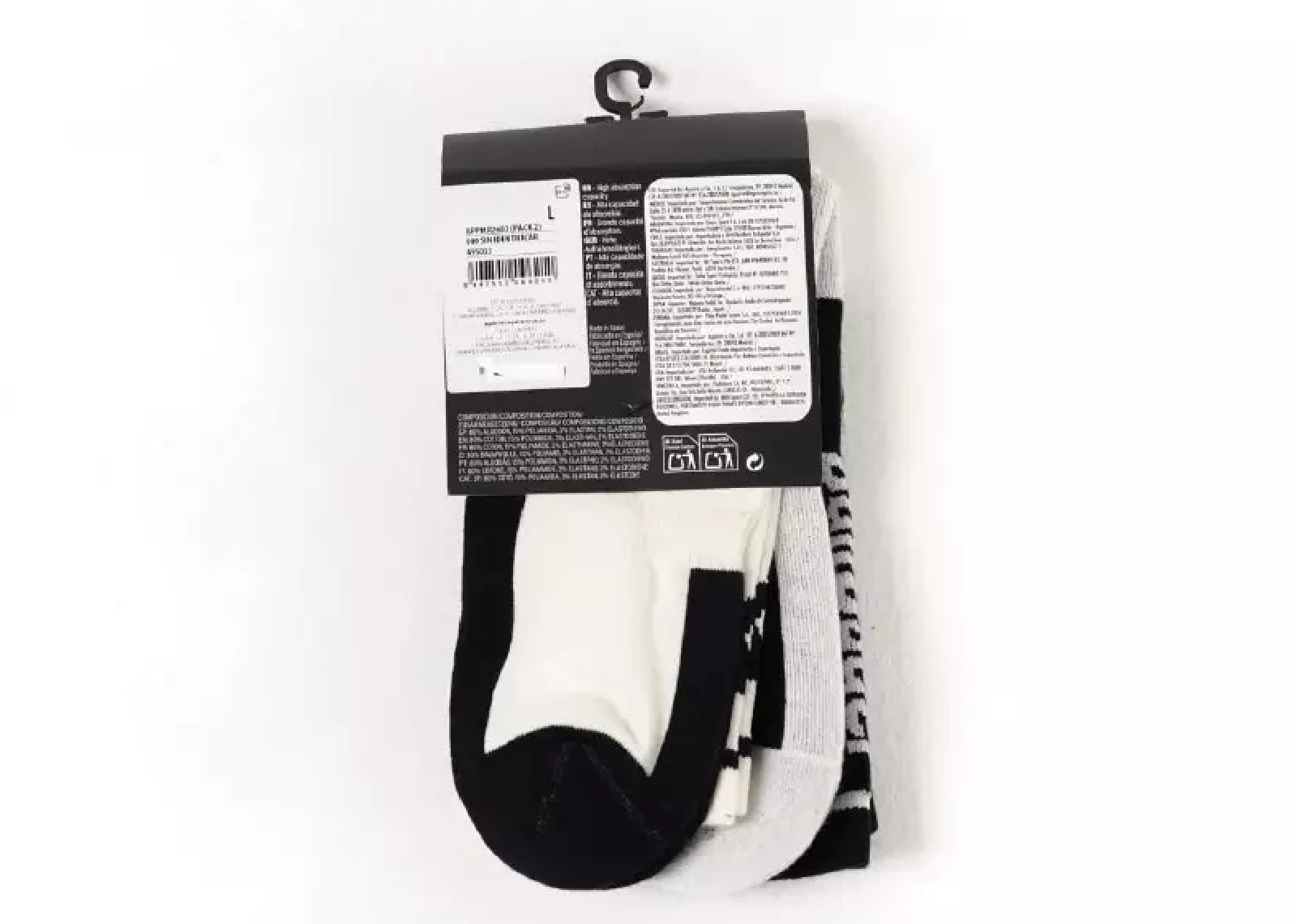 BULLPADEL PREMIER MID SOCK PACK 2 BLACK WHITE image 3
