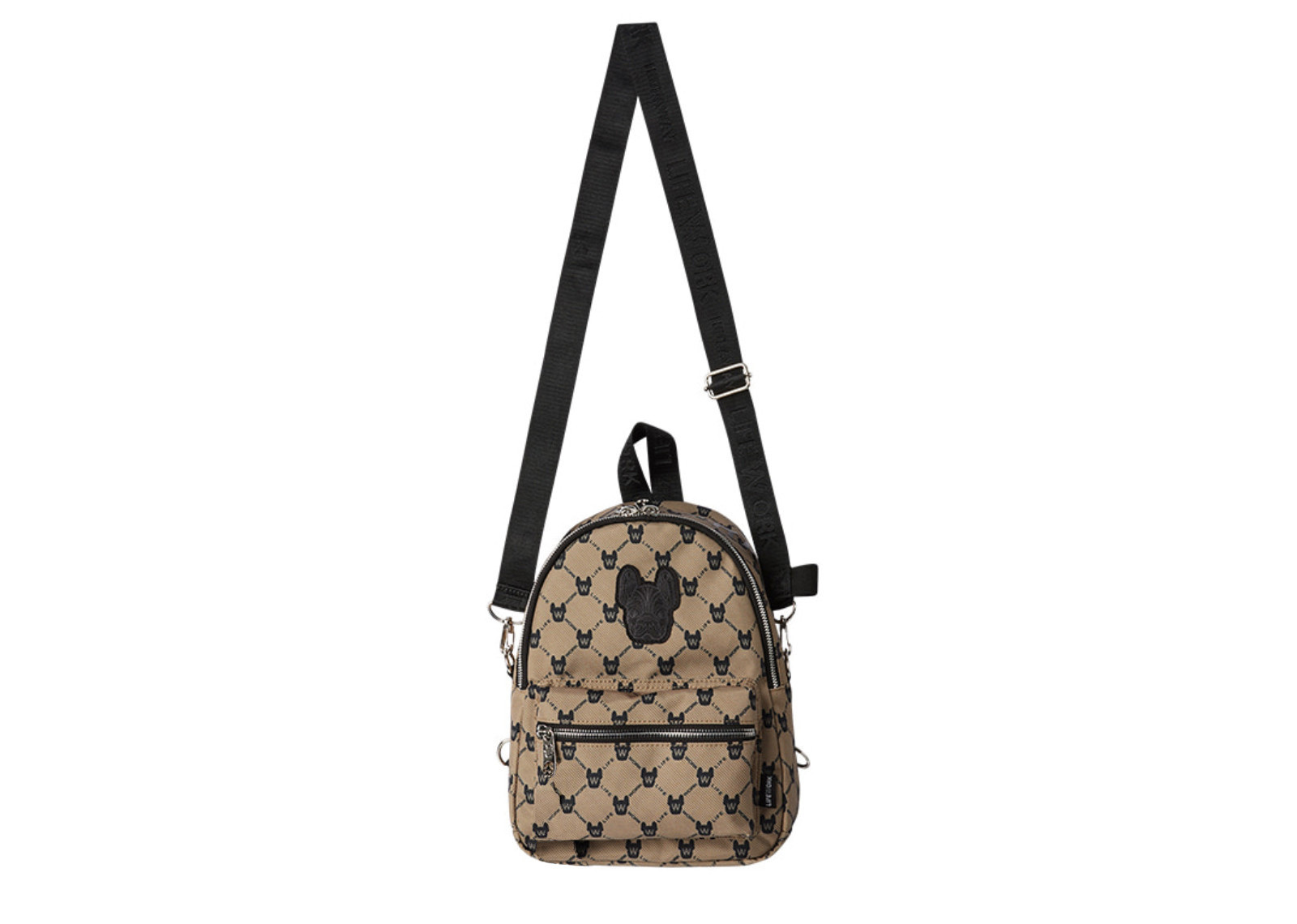 LIFEWORK KOREA PATCH ZIP CLOSURE BACKPACK MINI PATTERN BEIGE image 4