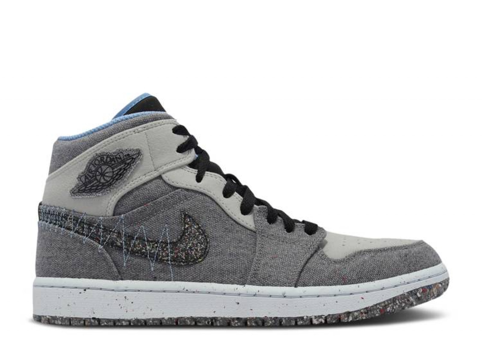 AIR JORDAN 1 MID CRATER GREY UNIVERSITY BLUE image 1