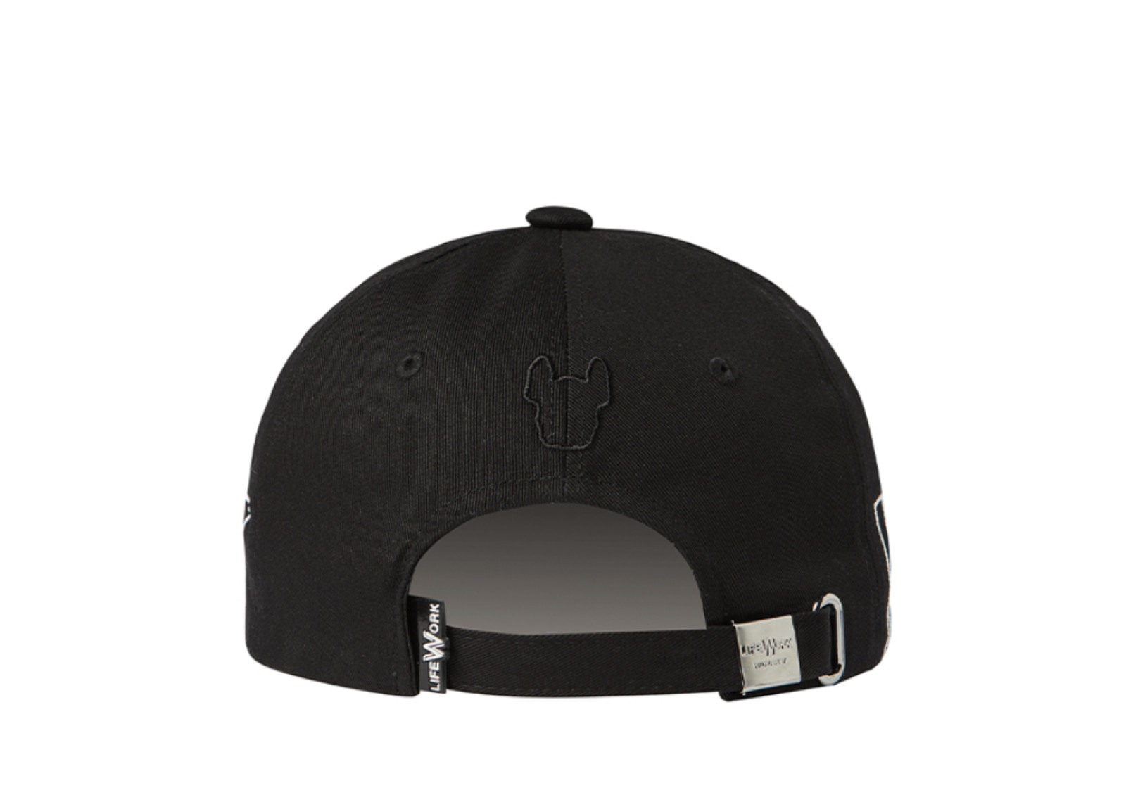 LIFEWORK KOREA BIG LOGO EMBROIDERY SOFT BALL CAP BLACK image 2