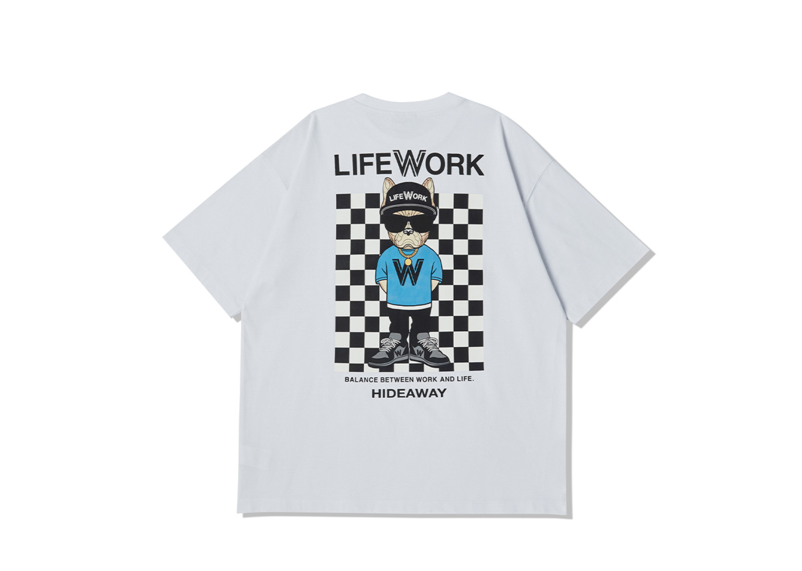 LIFEWORK KOREA CHECKERBOARD HIPDOK WHITE TEE image 1