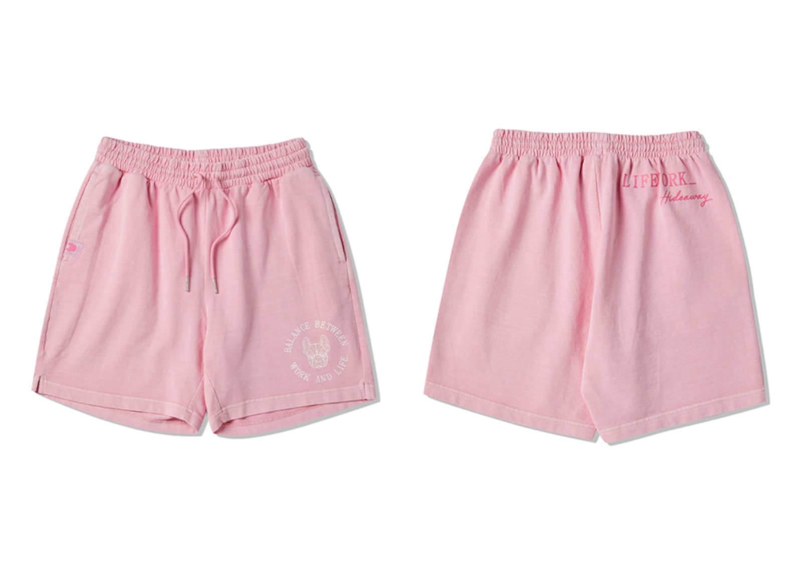 Lifework Korea Ladok Logo Pigment Short Sleeved T-Shirt + Short Pants Pink (SETUP) image 3
