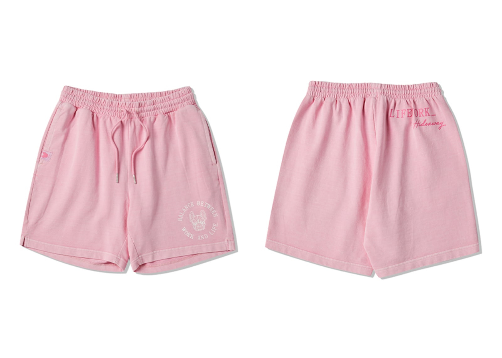 LIFEWORK KOREA LADOK LOGO PIGMENT SHORT SLEEVED T-SHIRT + SHORT PANTS PINK (SETUP) image 3