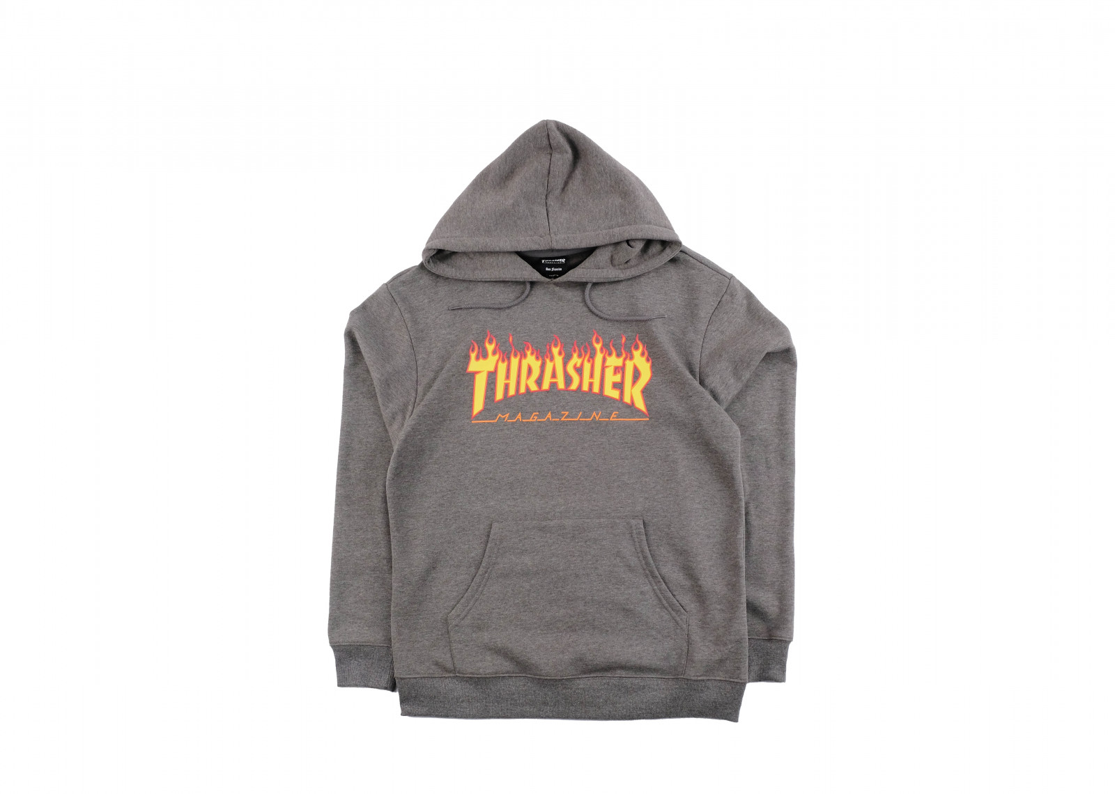 THRASHER FLAME CHARCOAL GREY HOODIE image 1