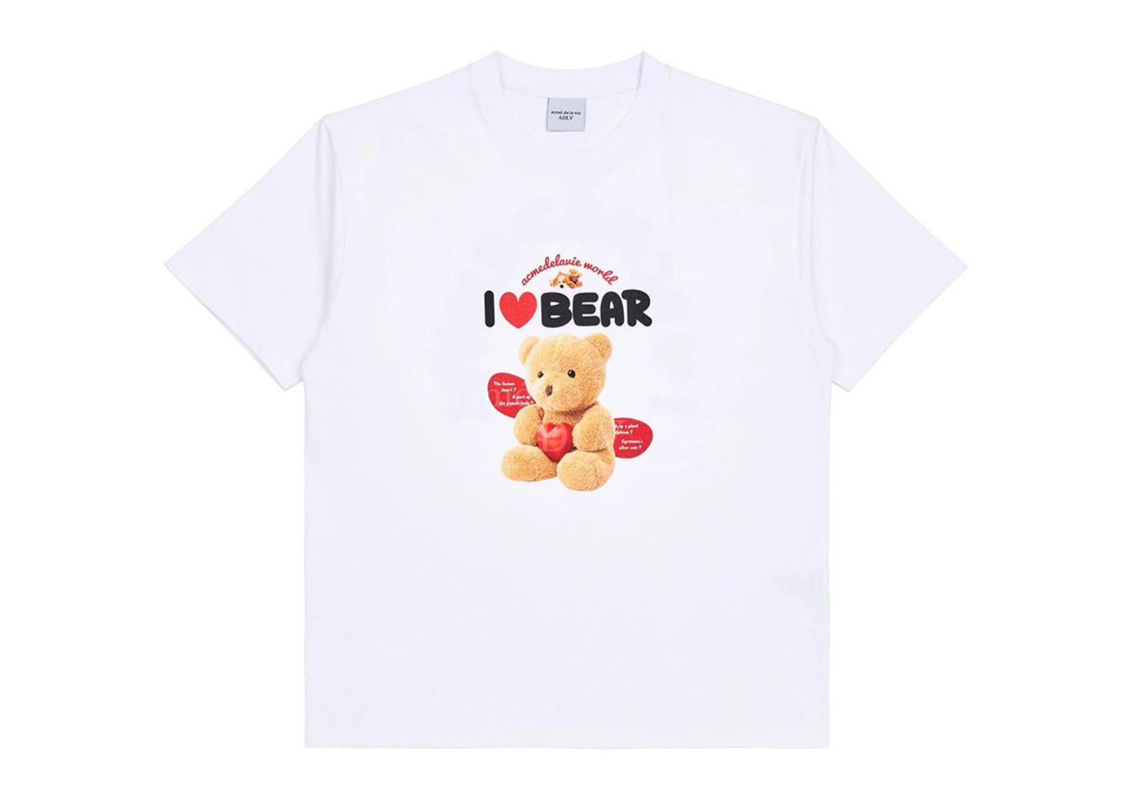 ADLV I LOVE TEDDY BEAR SHORT SLEEVE T-SHIRT WHITE image 2