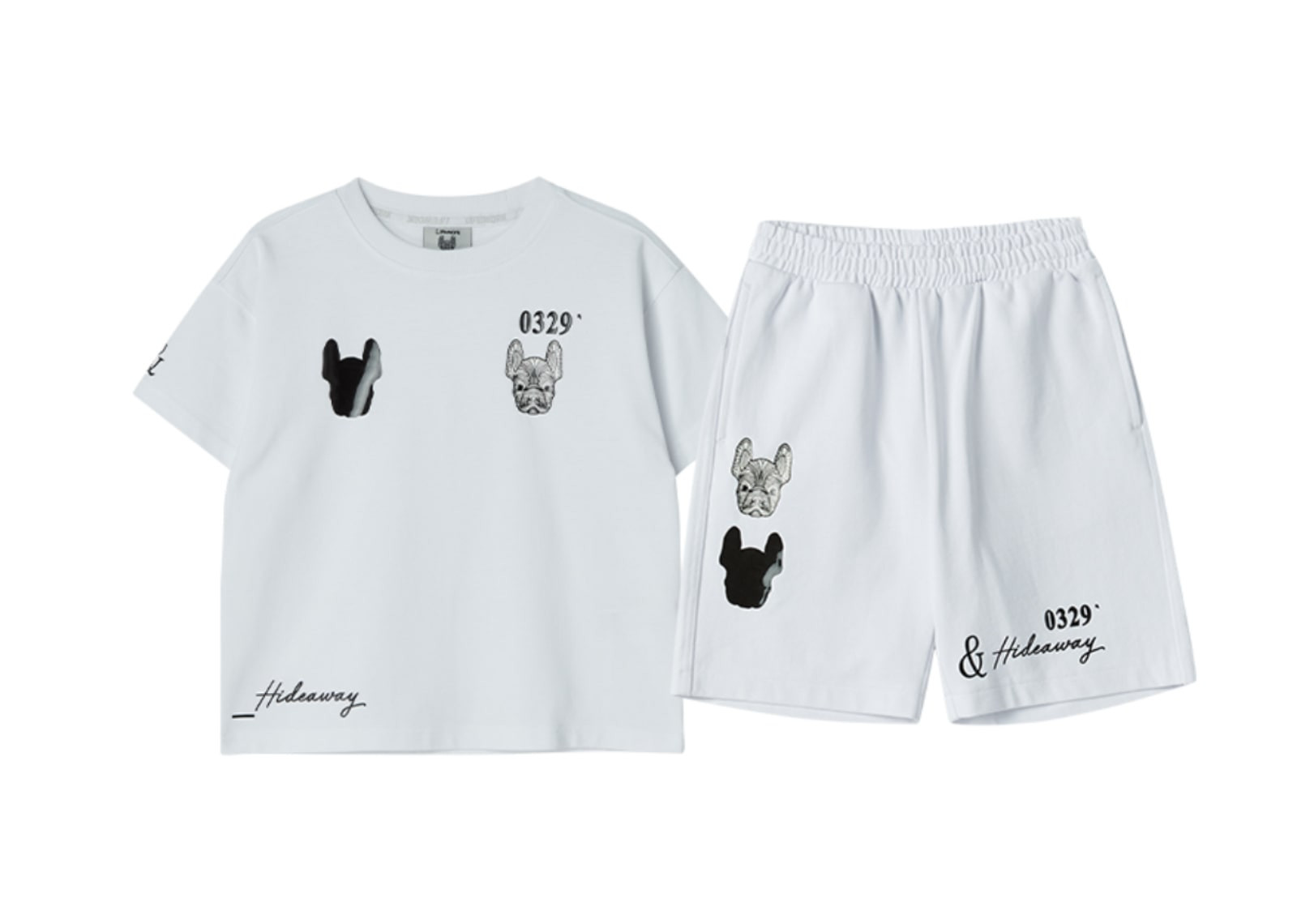 Lifework Korea Double Ladok Short Sleeved T-Shirt + Short Pants White Kids (SETUP) image 1