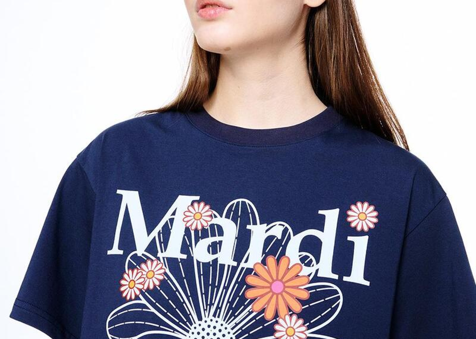 MARDI KOREA FLOWER MARDI BLOSSOM NAVY WHITE TEE image 1