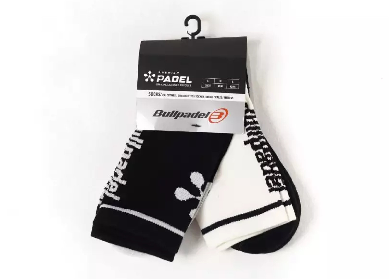 BULLPADEL PREMIER MID SOCK PACK 2 BLACK WHITE image 2