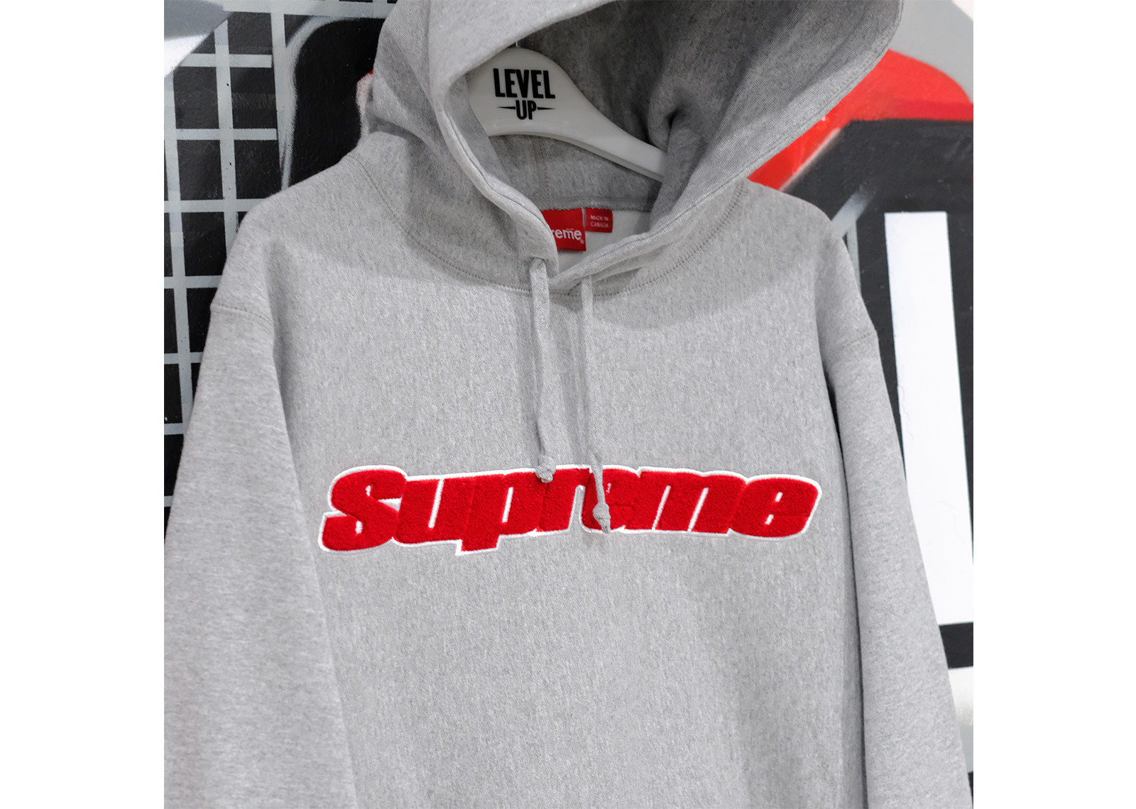 SUPREME CHENILLE HOODIE SS19 GREY image 2