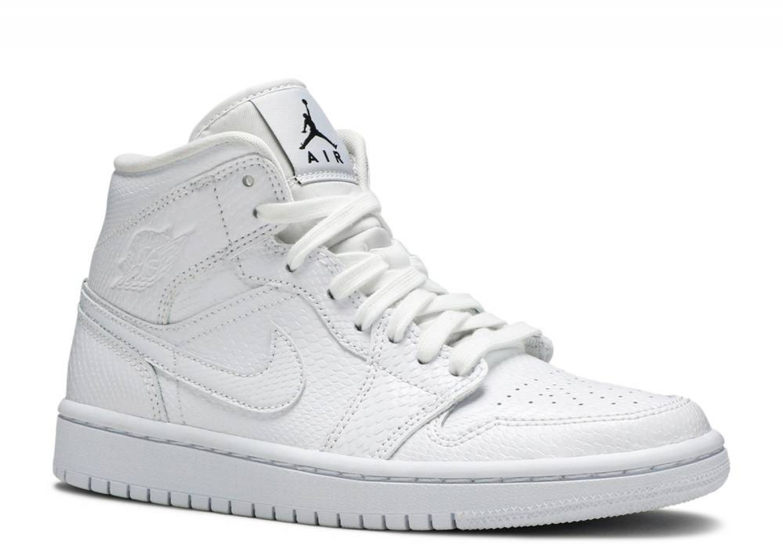 AIR JORDAN 1 MID TRIPLE WHITE SNAKESKIN (W) image 2