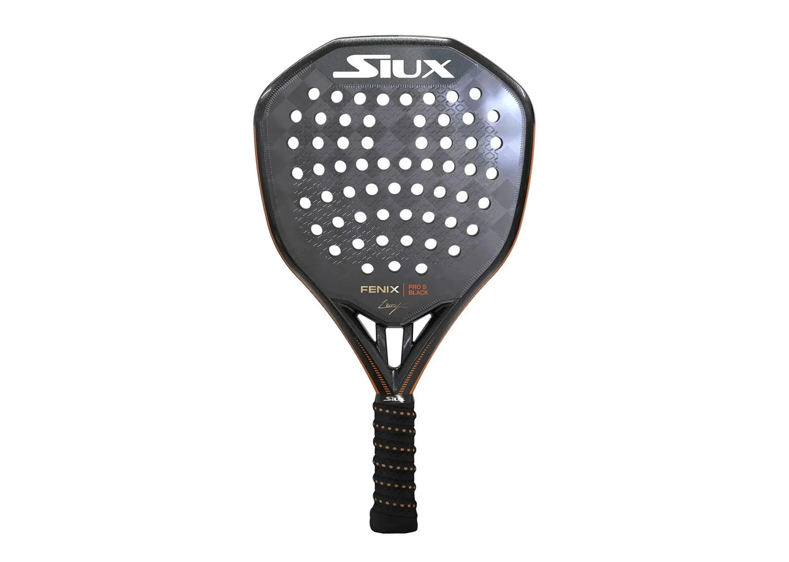 SIUX FENIX PRO 5 BLACK BY LEONARDO AUGSBURGUER PADEL RACKET 2025 image 1