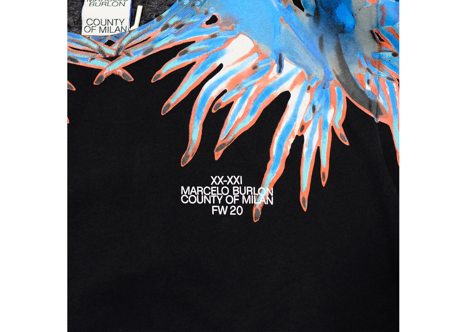 MARCELO BURLON SEA SNAIL BASIC T-SHIRT BLACK LIGHT BLUE image 3