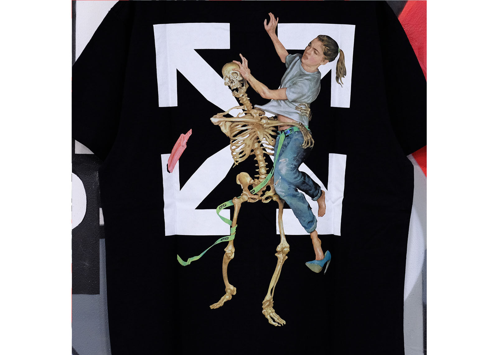 OFF WHITE PASCAL SKELETON BLACK TEE image 4