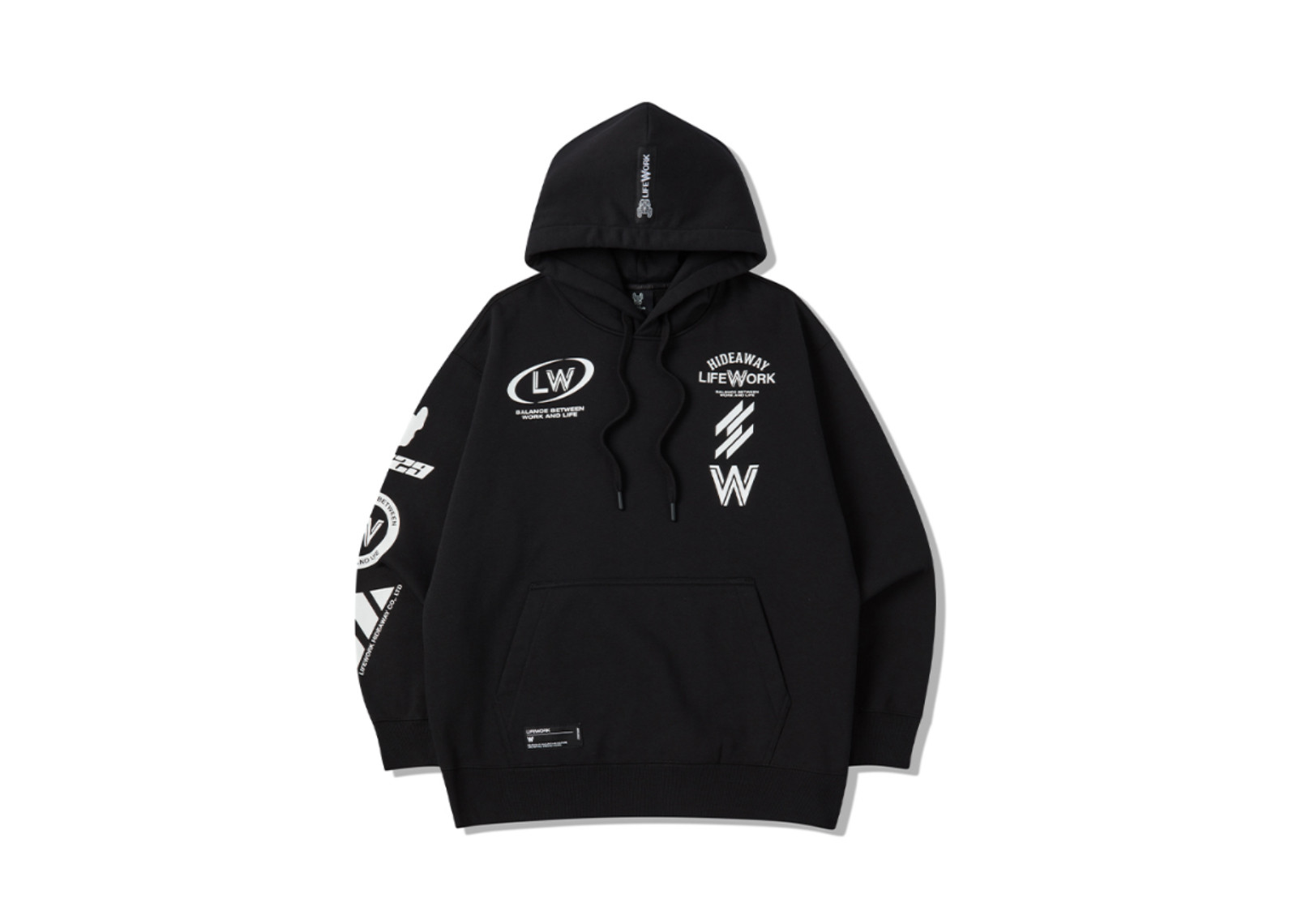 LIFEWORK KOREA ARTWORK HIDEWAY HOODIE BLACK image 1