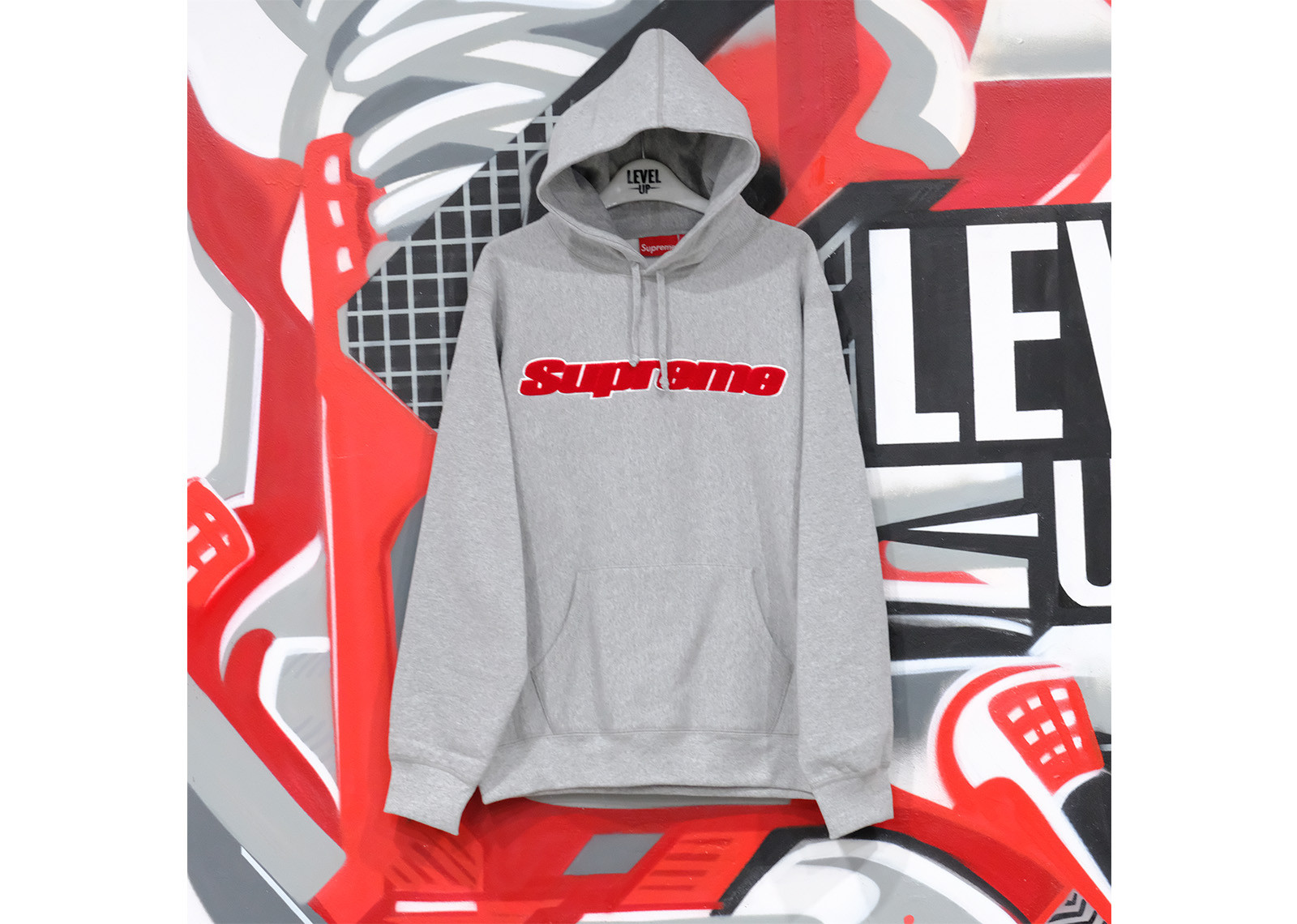 SUPREME CHENILLE HOODIE SS19 GREY image 1