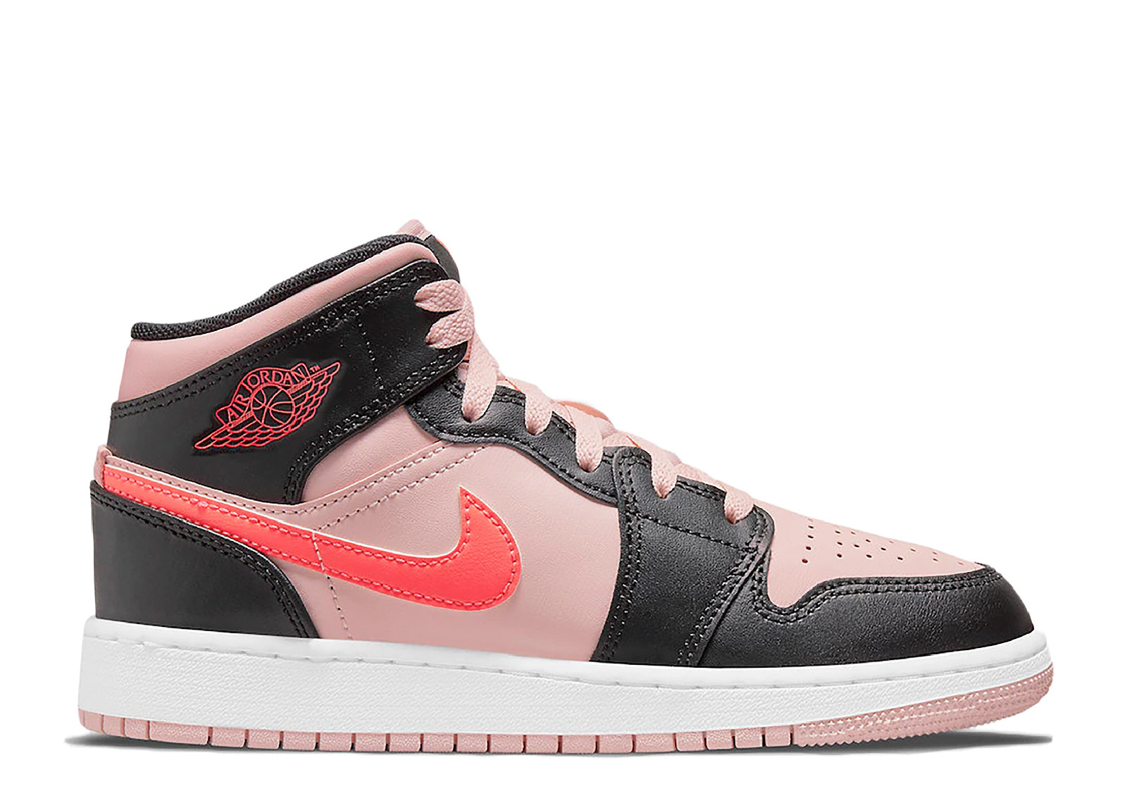 black and pink mid jordan 1