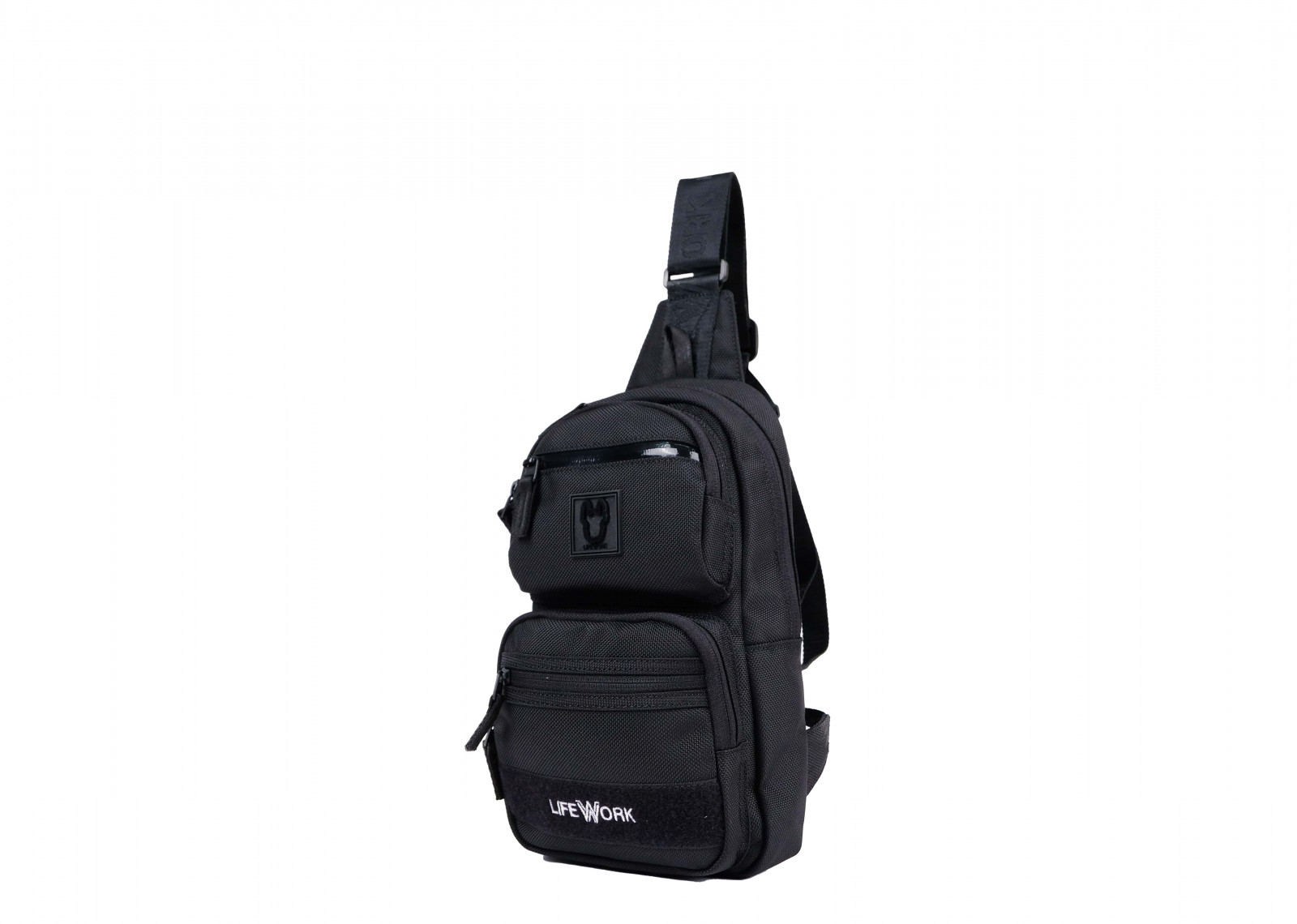LIFEWORK KOREA SQUARE WAFFEN TWO POCKET SLINGBAG BLACK image 2