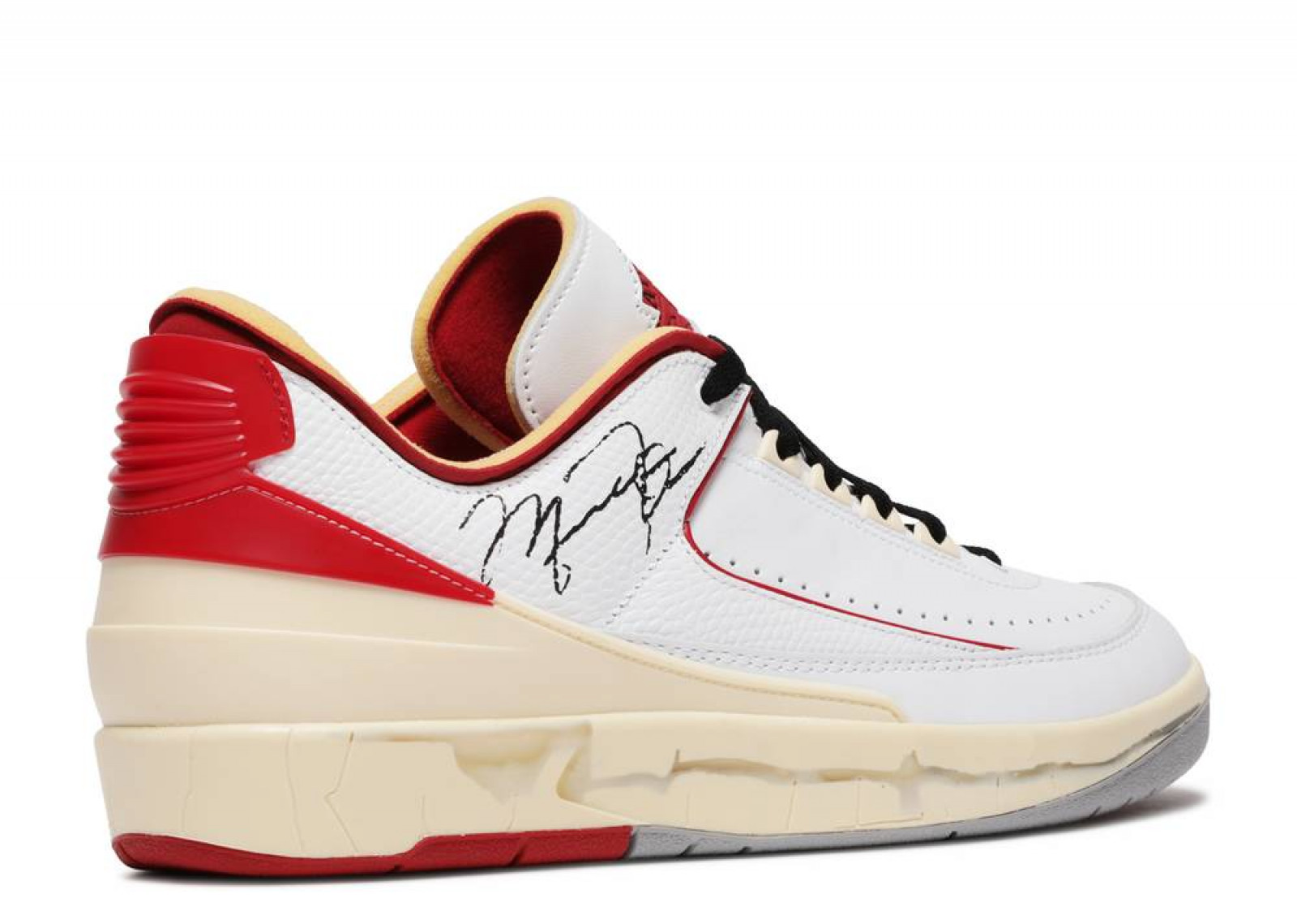 OFF-WHITE X AIR JORDAN 2 RETRO LOW SP WHITE VARSITY RED image 3