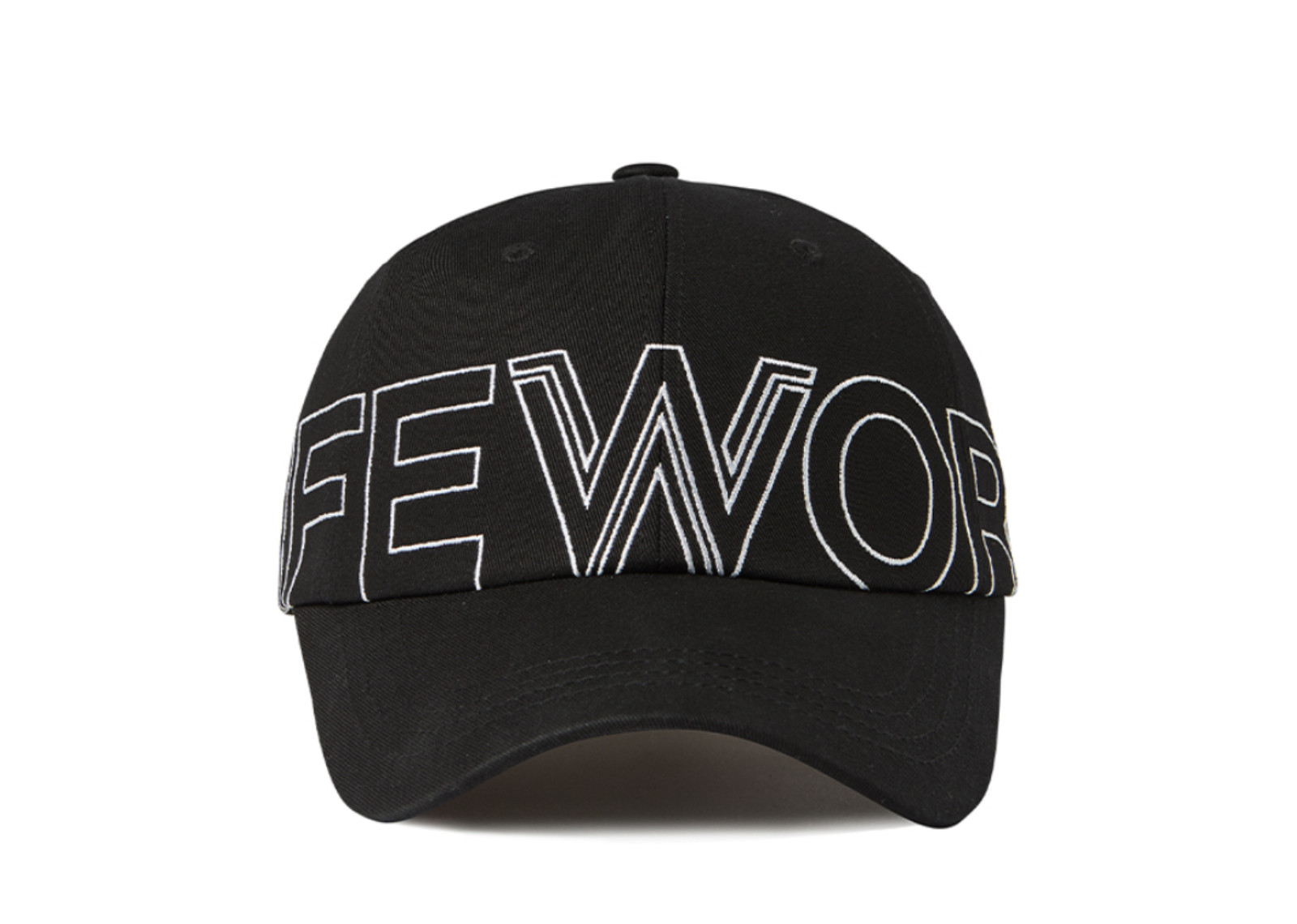 LIFEWORK KOREA BIG LOGO EMBROIDERY SOFT BALL CAP BLACK image 1