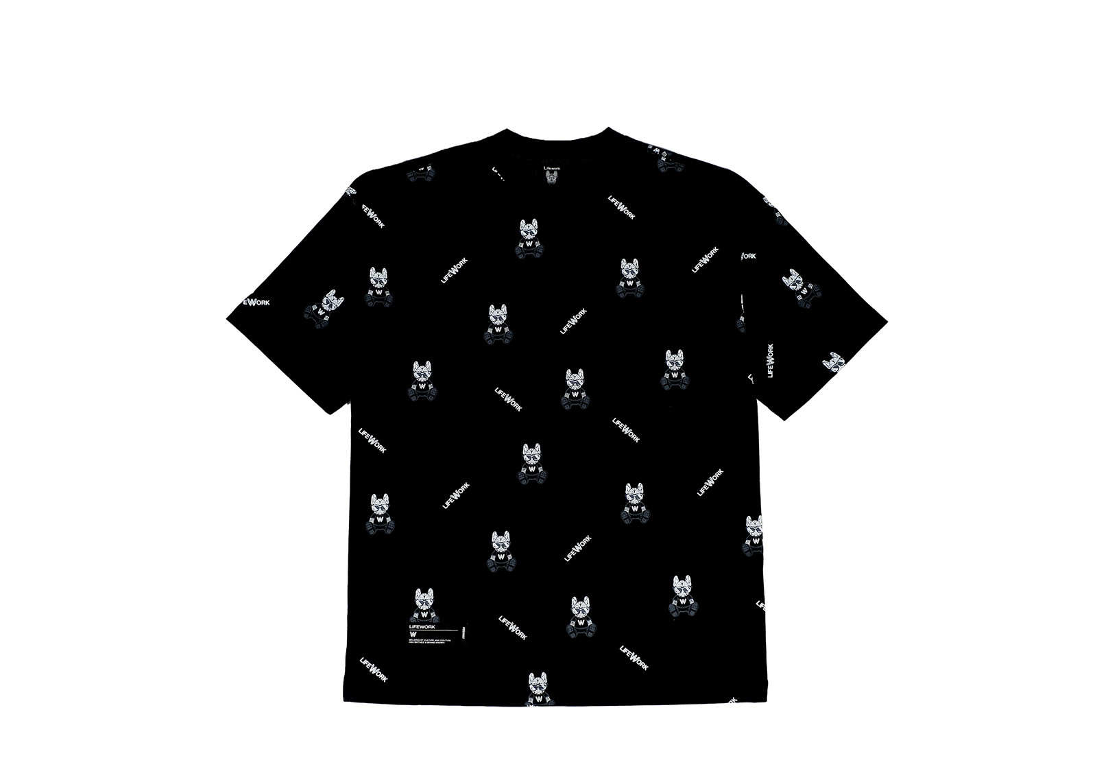 LIFEWORK KOREA MONOGRAM LW DOG PATTERN BLACK image 1
