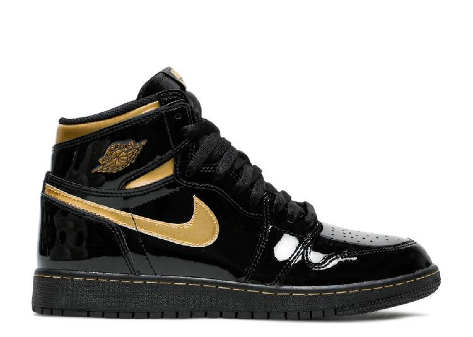 AIR JORDAN 1 HIGH RETRO OG BLACK GOLD PATENT image 1