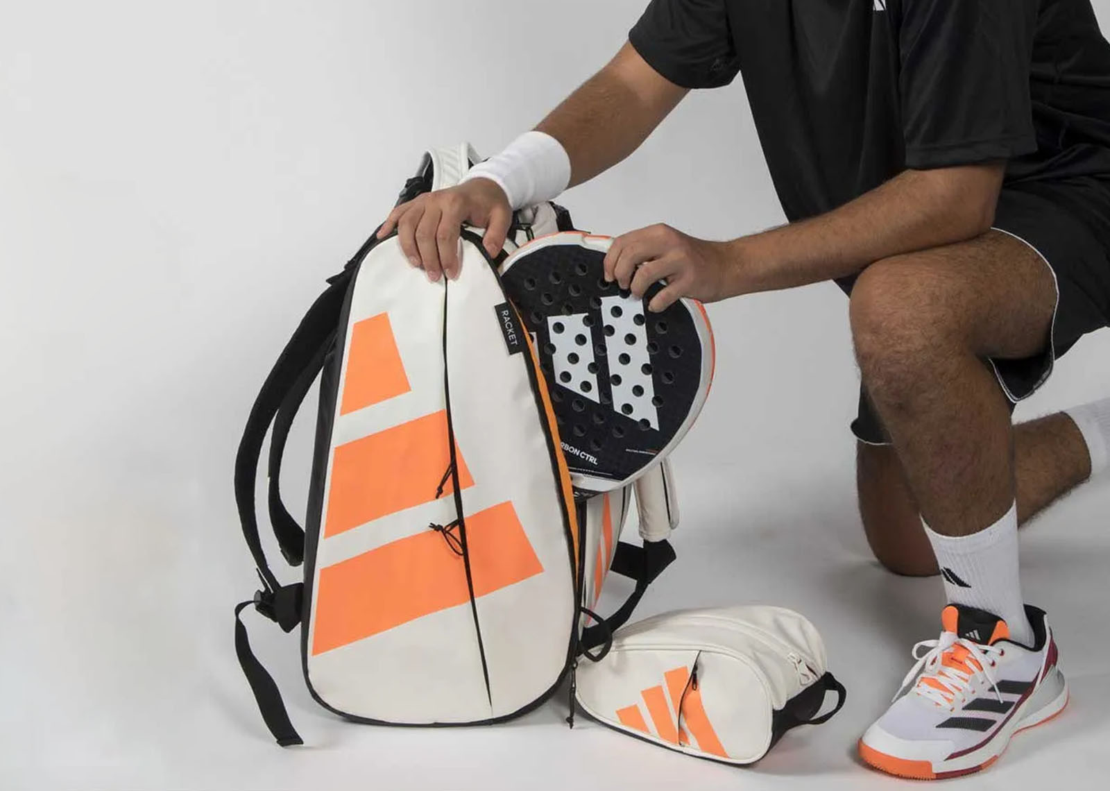 ADIDAS MULTIGAME PADEL BAG OFF WHITE ORANGE 2026 image 2