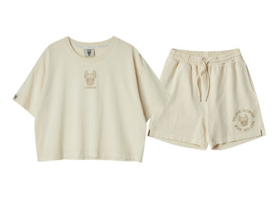 Lifework Korea Ladok Logo Pigment Short Sleeved T-Shirt + Short Pants Sand (SETUP)