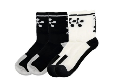 BULLPADEL PREMIER MID SOCK PACK 2 BLACK WHITE