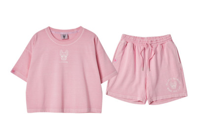 Lifework Korea Ladok Logo Pigment Short Sleeved T-Shirt + Short Pants Pink (SETUP)