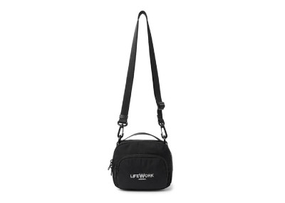 LIFEWORK KOREA LOGO NYLON MINI CROSSBODY BAG BLACK