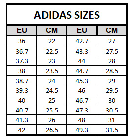 size chart shoes yeezy